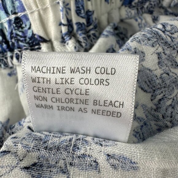 Cupcakes and Cashmere Tiered Midi Skirt White Blue Floral Cottagecore Large - Picture 11 of 11